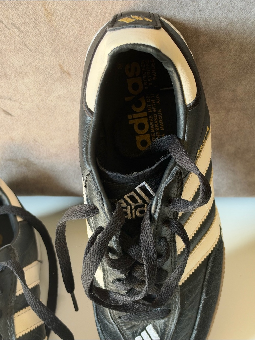 adidas Black White Gum-Soled Men's Sneakers - Picture 7 of 9